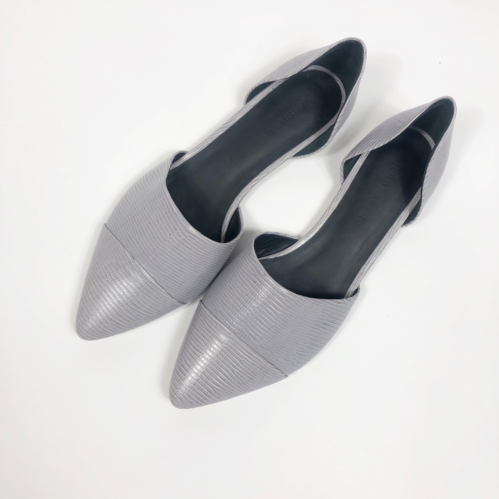 Jenni Kayne Embossed Lizard Flats D'Orsay